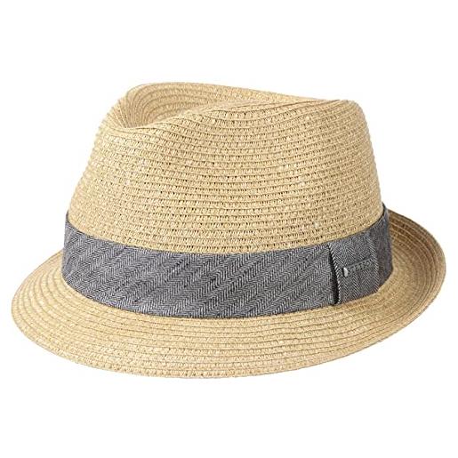 Stetson reidton toyo trilby cappello di paglia da uomo - cappello mélange con nastro - cappello da sole in paglia toyo - cappello da uomo - cappello estivo primavera/estate - cappello da trilby, 