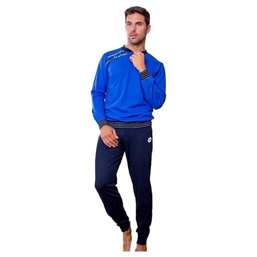 Lotto pigiama uomo cotone leggero sportivo lp1100 bluette primavera estate (l)