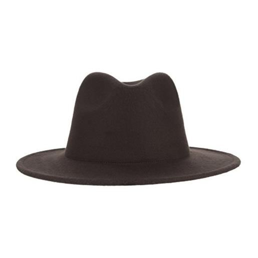 GEMVIE cappello western unisex uomo donna borsalino cappello floscio cloche con cerchio in metallo(caffè)