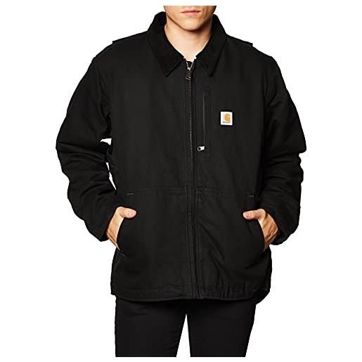 Carhartt giacca full swing, vestibilità ampia, in tessuto washed duck, con fodera in pile uomo, nero (nero), xxl