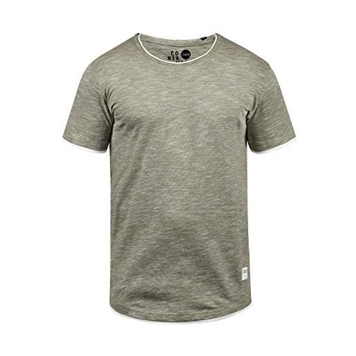 !Solid rigos - maglietta da uomo a maniche corte con scollo rotondo, look a doppio strato, dusty oliv (3784). , xxx-large