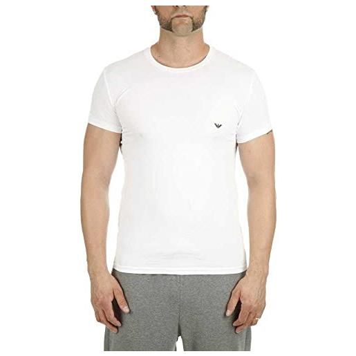 Emporio Armani uomo t-shirt iconic logoband maglietta, bianco (white), m