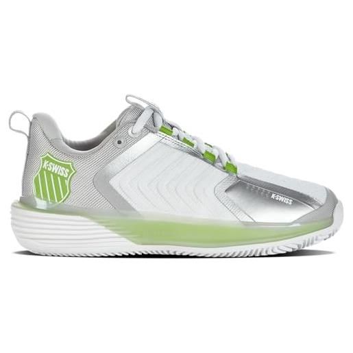 K-Swiss performance ultrashot 3 hb, scarpe da tennis donna, white/gray violet/lime green, 41 eu