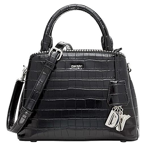 DKNY borsa a tracolla paige sm, cartella per la scuola donna, nero/argento