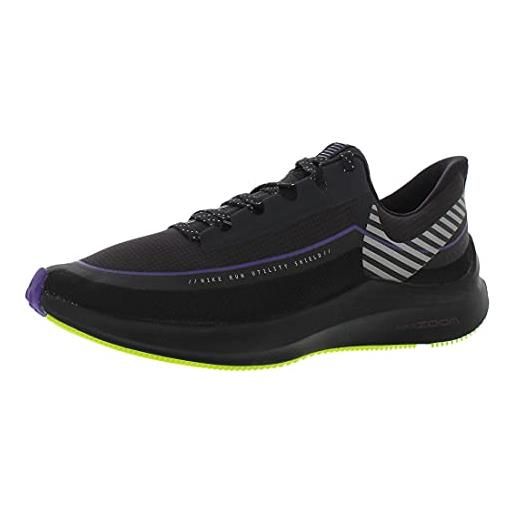 Nike wmns zoom winflo 6 shield, scarpe da corsa da donna, grigio olio/argento riflettente/nero, 44.5 eu