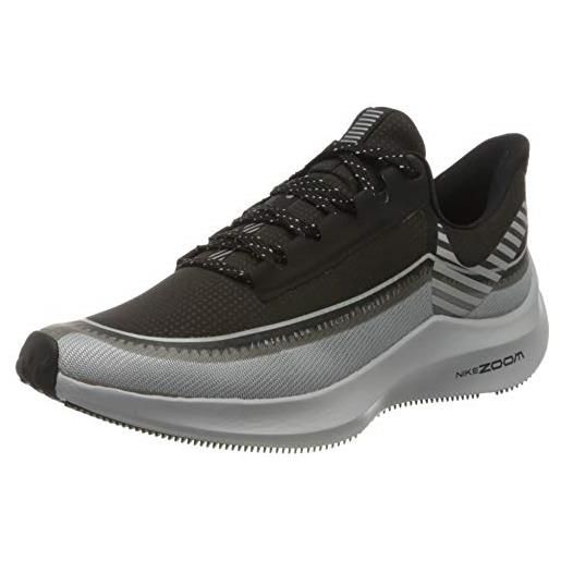 Nike wmns zoom winflo 6 shield, scarpe da corsa da donna, grigio olio/argento riflettente/nero, 38.5 eu