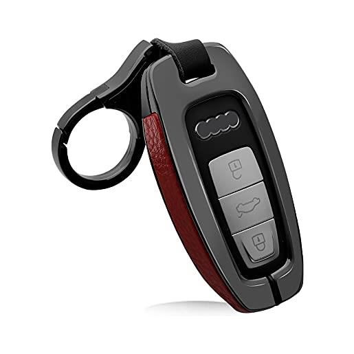 ontto - cover per chiave auto compatibile con audi a6 a7 a8 rs6 s6 rs7 s7 q7 q8 portachiavi portachiavi portachiavi telecomando telecomando portachiavi protector nero rosso a