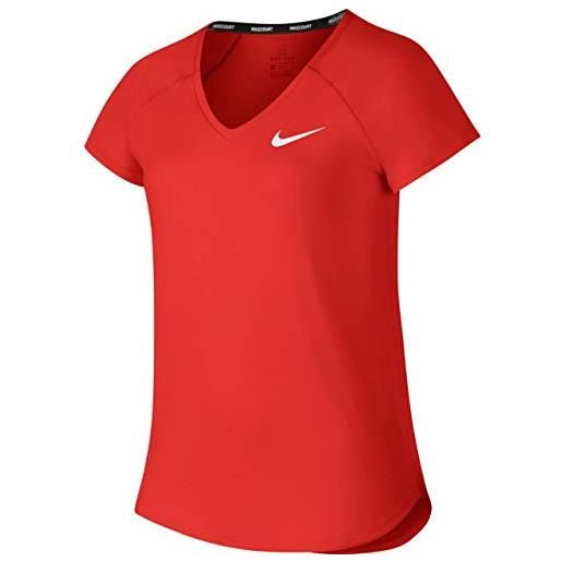 Nike pure, t-shirt bambina, habanero red/white, s