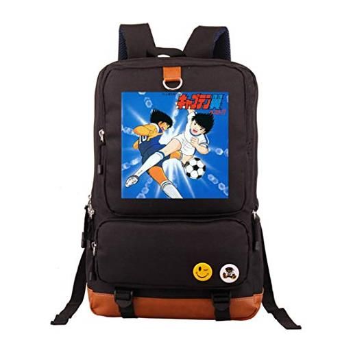 WANHONGYUE captain tsubasa anime zaino zainetto laptop backpack borsa da scuola cartella studenti rucksack nero /3