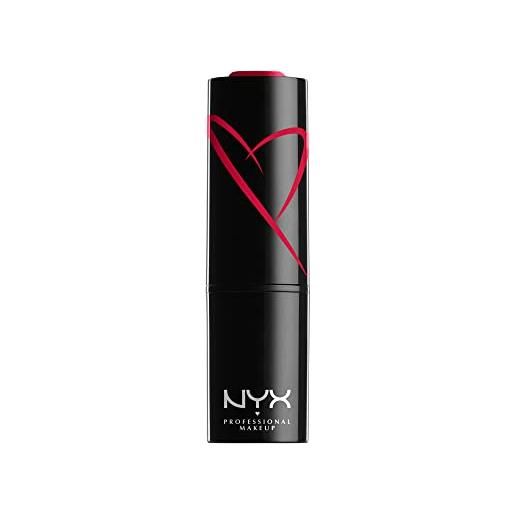 Nyx professional makeup shout loud rossetto satinato, colore ultra-saturo, formula vegana, cherry charm