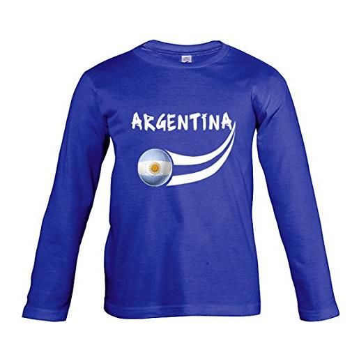 Supportershop argentina maglietta maniche lunghe bambino, bambini, 5060570685583, blu, fr: xl (taille fabricant: 10 ans)