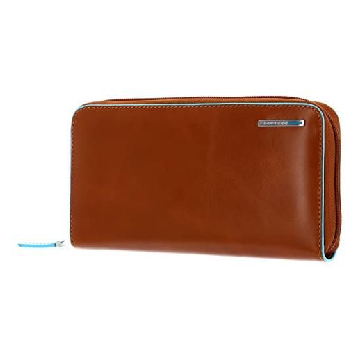 PIQUADRO portafoglio quadrato blu rfid in pelle 19 cm