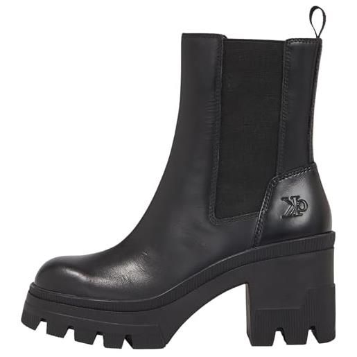 Calvin Klein chunky heeled chelsea boot lth yw0yw01112, stivaletto medio donna, nero (triple black), 36.5 eu