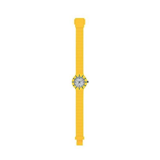 Hip hop orologio solo tempo spectra yellow per bambini completamente giallo con accenti blu con cinturino in silicone morbido resistente all'acqua hwu0756
