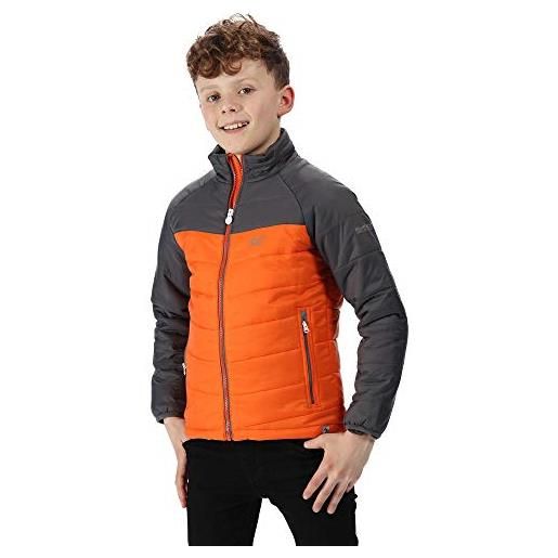 Regatta junior freezeway - giacca termica leggera trapuntata per bambini, bambino, rkn090 xt2k13, blaze orange/magnet, 13 anni