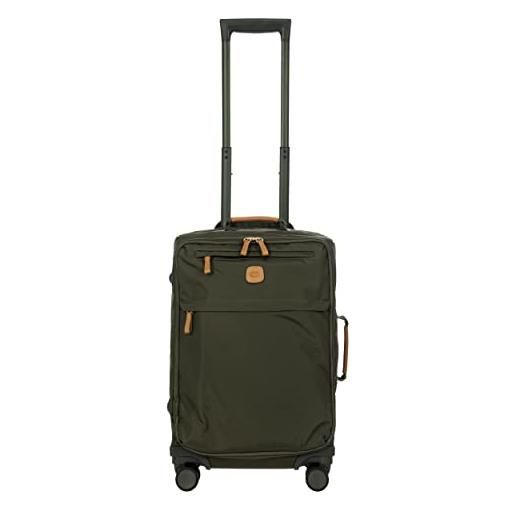 Bric's trolley cabina espandibile x-collection, valigia bagaglio a mano con 4 doppie ruote, resistente e ultra leggera, dimensioni 36x55x23 cm, olive