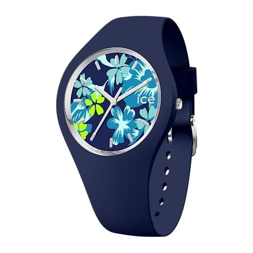 Ice-watch - ice flower midnight lime - orologio blu da donna con cinturino in silicone - 021741 (medium)