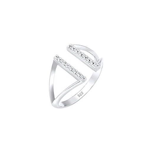 Elli anello solitario da anniversario donna argento inossidabile 925, misura 14
