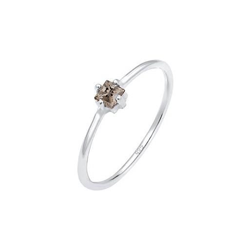 Elli premium anello solitario da anniversario donna argento, misura 18