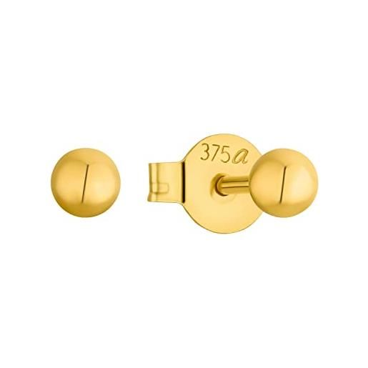 Amor orecchini a perno orecchini unisex da donna e da uomo, 0.3 cm, oro, in confezione regalo per gioielli, 2013843