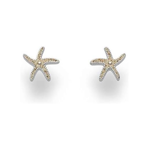 DUR o4920 - orecchini da donna a forma di stella marina ii, in argento sterling, larghezza: 8 mm, 8 mm, argento, nessuna pietra preziosa