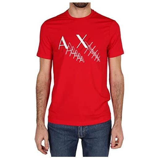 Armani Exchange maglietta a maniche corte con logo stampato t-shirt, assolutamente rosso, xs uomo
