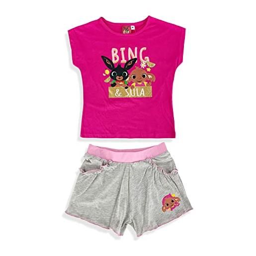 Sun City pigiama corto bambina bing completo t-shirt e pantaloncino in cotone 5202