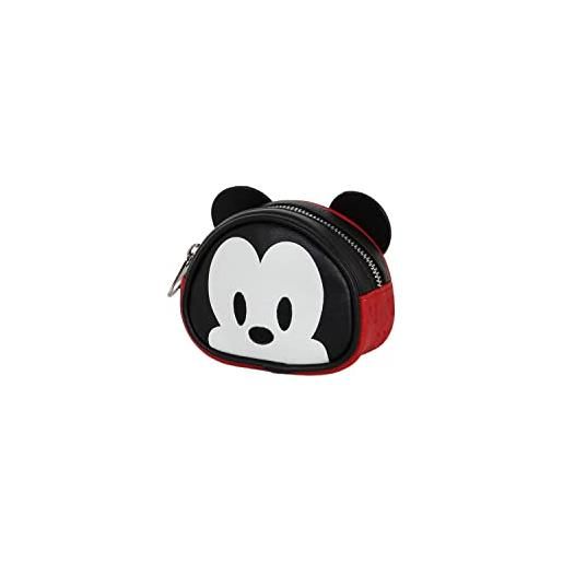 Disney mickey mouse face-monedero head, rojo, 12.5 x 9.5cm