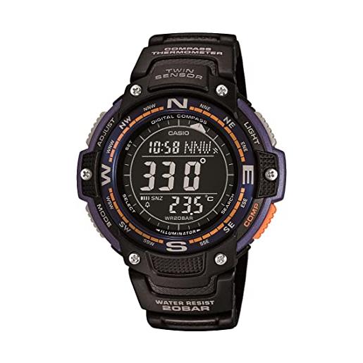 Casio orologio da uomo sgw-100-2bcf con doppio sensore digitale al quarzo nero, blu/nero. , 3t, digitale, smart watch