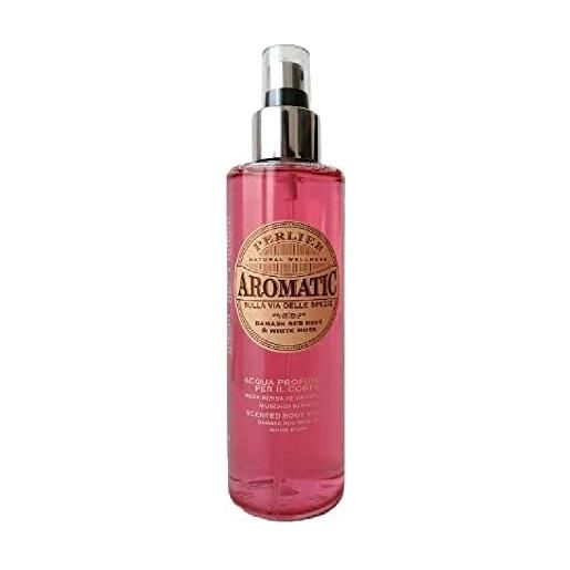 Perlier aromatic acqua profumata per il corpo rosa & muschio bianco 200 ml