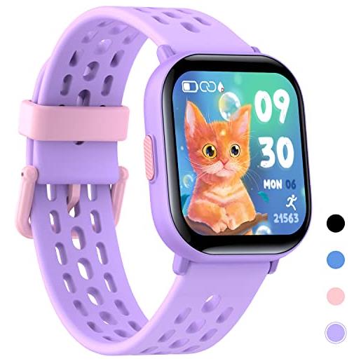 Slothcloud smart watch per bambini, ip68 impermeabile per bambini fitness activity tracker watch, cardiofrequenzimetro, 8 modalità sport, pedometri, frequenza cardiaca, monitor del sonno, regalo per ragazzi ragazze