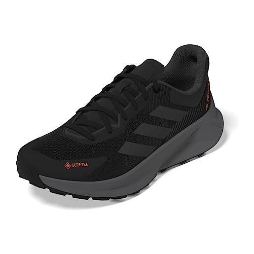 adidas terrex soulstride flow gtx, shoes-low (non football) uomo, core black/grey six/impact orange, 49 1/3 eu