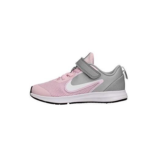 Nike downshifter 9 (psv), scarpe da running, rosa (pink foam/white/mtlc silver/pure platinum 601), 32 eu