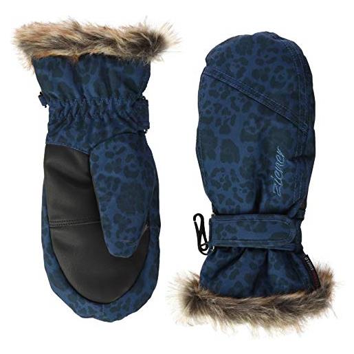 Ziener - guanti da bambina a led, bambini, 801939, blue jaguar print, 5
