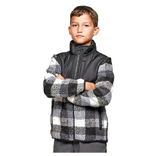 Regatta myles polaire zippée junior avec poche poitrine, fleece unisex bambini, black check/black, fr: 3xl (taille fabricant: 13 yr)
