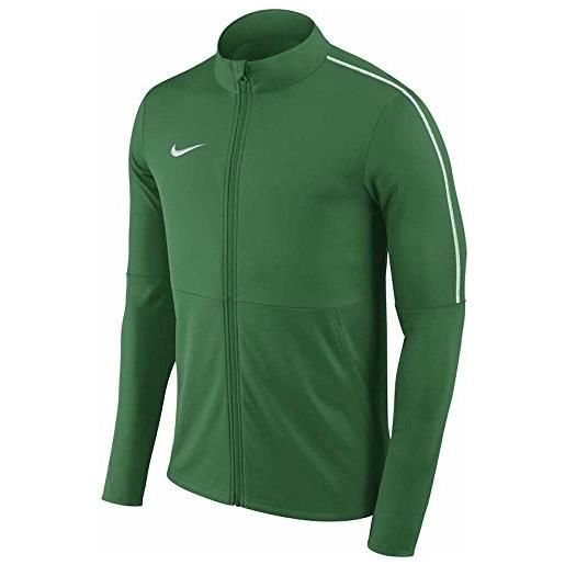 Nike m nk dry park18 trk jkt k felpa full zip, uomo, pine green/white/white, s