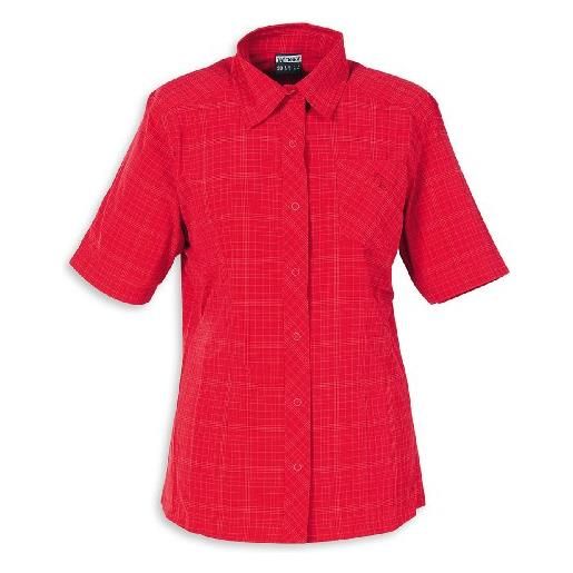Tatonka - camicia da donna a maniche corte marti, rosso (rosso - red carpet), 44