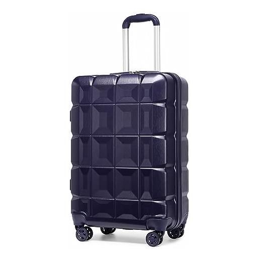KONO valigia bagaglio a mano rigida abs valigia piccola trolley con tsa lucchetto e 4 ruote girevoli 54cm valigie, marina militare
