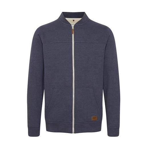 b BLEND blend arco felpa con cerniera giacca da uomo senza cappuccio con collo alto, taglia: l, colore: pewter mix (70817)
