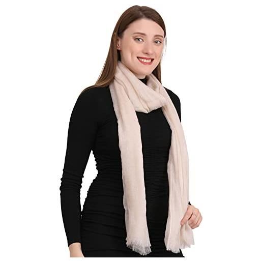 JR Shawls lightweight silk pashmina shawl for women winter cashmere pashmina scarves and wraps scarfs for women cozy winter shawls (light beige)