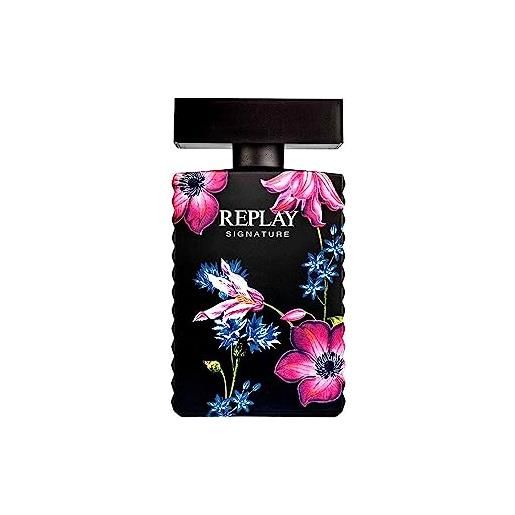 Replay - signature for woman eau de parfum - profumo donna fresco ed elegante, fragranza olfattiva della famiglia chypre - floreale. Flacone da 30 ml