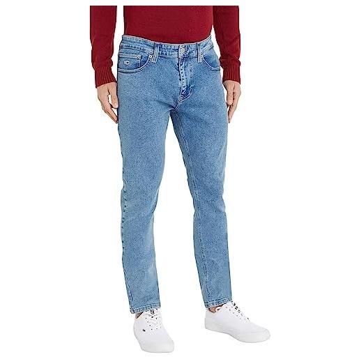 Tommy Jeans jeans uomo austin slim tapered elasticizzati, blu (denim medium), 36w / 34l