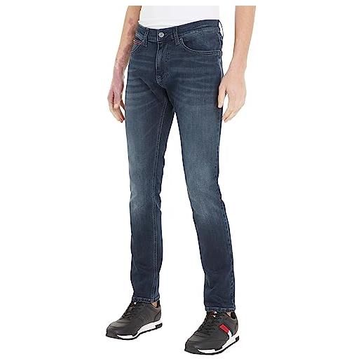 Tommy Jeans jeans uomo scanton slim elasticizzati, blu (denim dark), 38w / 34l