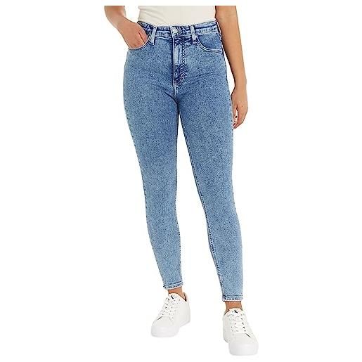 Calvin Klein Jeans jeans donna high rise ankle skinny fit, blu (denim medium), 29w
