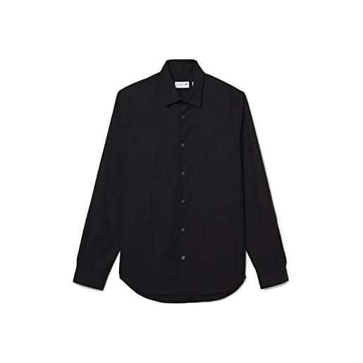 Lacoste ch8522 camicia elegante, nero, small-medium uomo