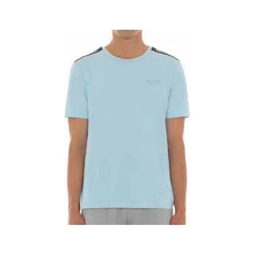 MOSCHINO t- shirt uomo con nastro logato sulle spalle modello a0786 azzurro cielo (m)
