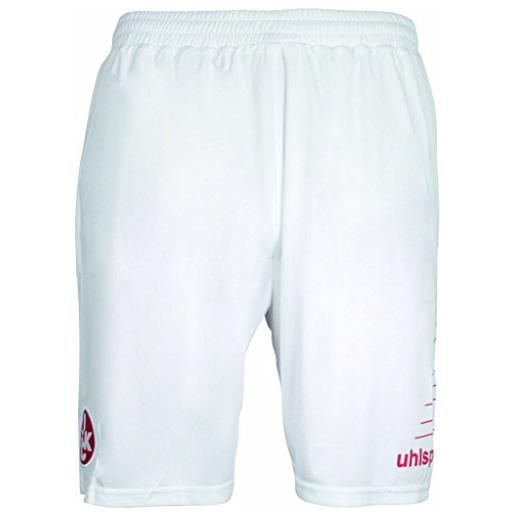 uhlsport, pantaloncini da portiere fck, bianco (weiß/chilirot), xs