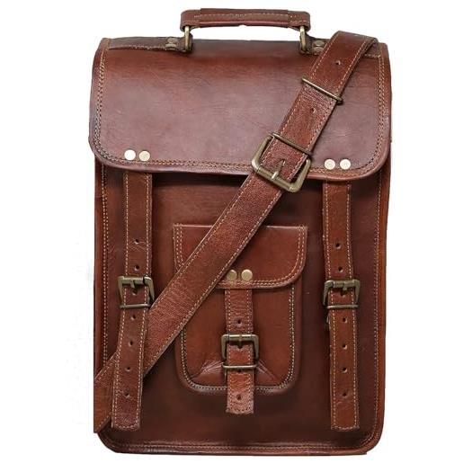 Jaald 40 cm tracolla in pelle valigetta borsello sacchetto del messaggero borsone a spalla per ufficio vintage uomo borsa del portatile leather laptop briefcase messenger bag