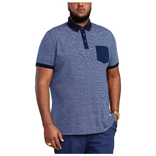 D555 polo da uomo oxley big tall fine stripe jersey - navy, marina militare, 5xl plus tall