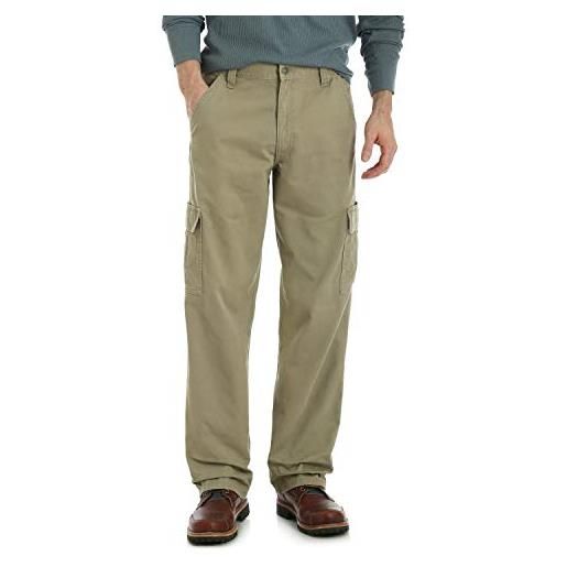 Wrangler Authentics men's classic twill relaxed fit cargo pant, khaki dust, 34 x 32